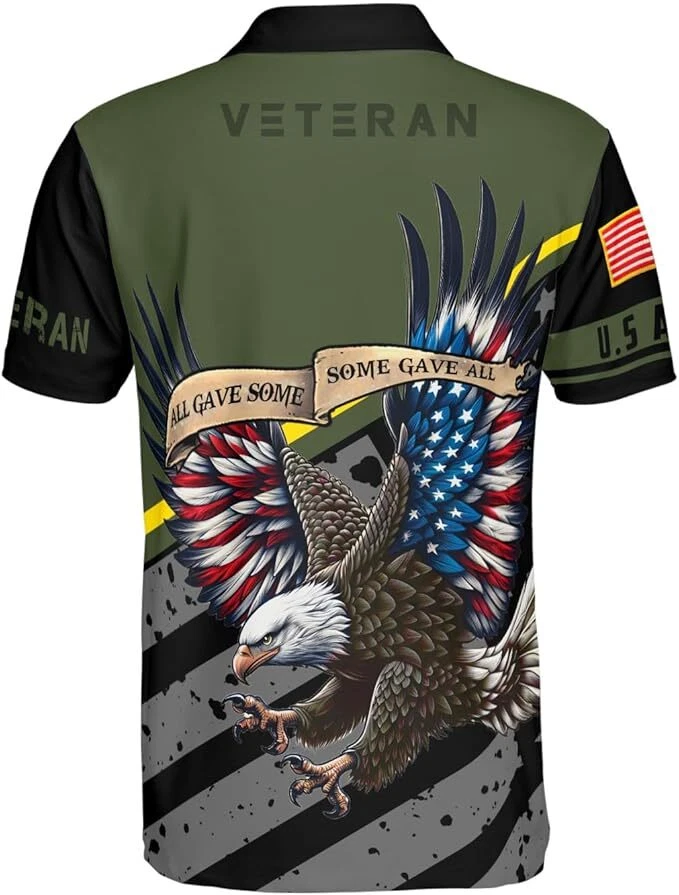 Custom US Army Polo Shirts Personalized Military Veteran Shirt Gift Memorial Day