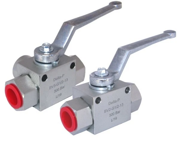 DELTA-P LTD Hydraulic Ball Valve 1/2" BSP 2 or 3 Way T or L Ported - High Pressure 500 Bar