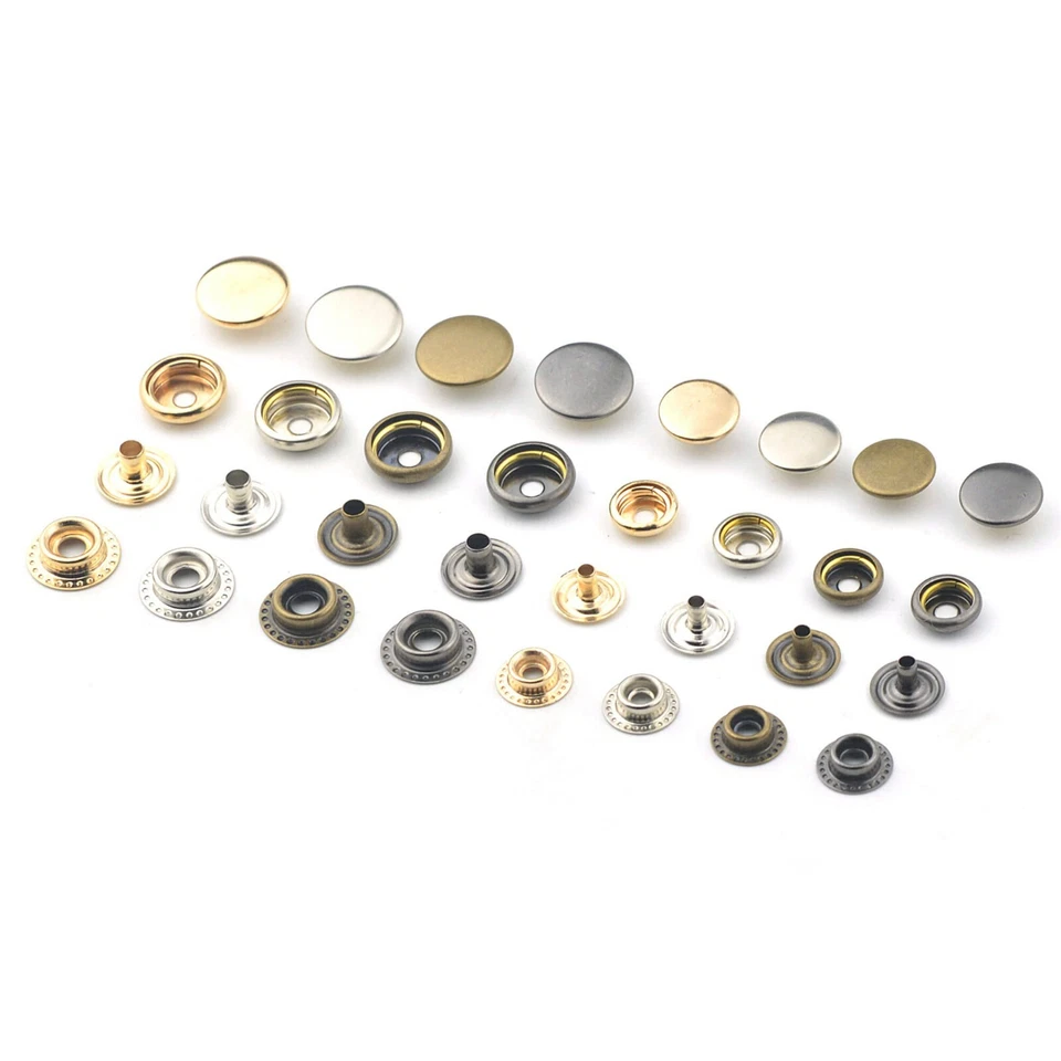 30sets Solid Brass Snap Fastener Press Studs Snaps Button Popper #201 #203 - Image 4 of 4