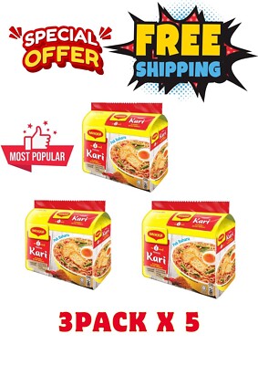 FREE SHIPPING  3 Pack MAGGI Curry 2-Minutes Instant Noodles Delicious Malaysia