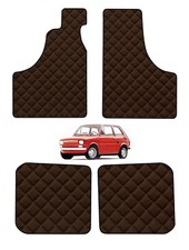 Matten Vorne + Hinten Ökoleder Brown für Fiat 126 Von 1972 Al 2000
