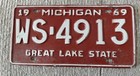 1969 Michigan License Plate  WS 4913 — photo 1