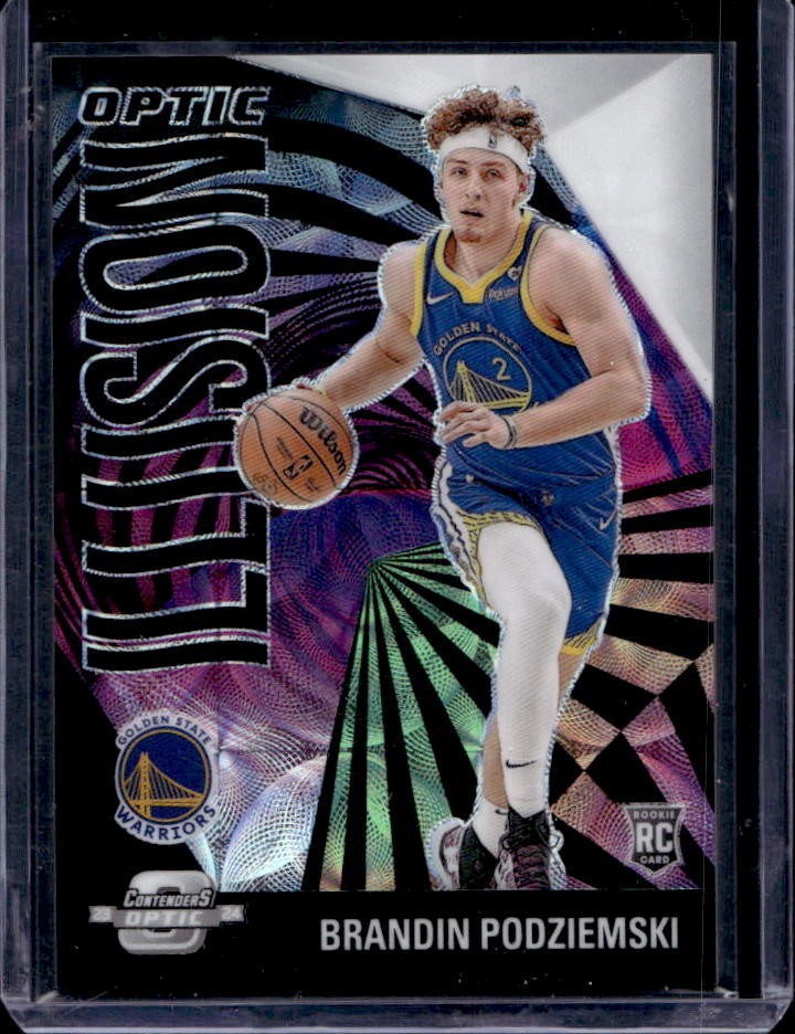 2023-24 Contenders Optic Brandin Podziemski Illusion RC Black and White #24/25