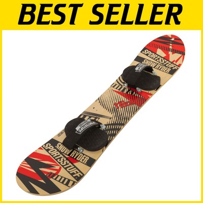 Kids Wood Snowboard Red - Beginner Winter Sports Gear