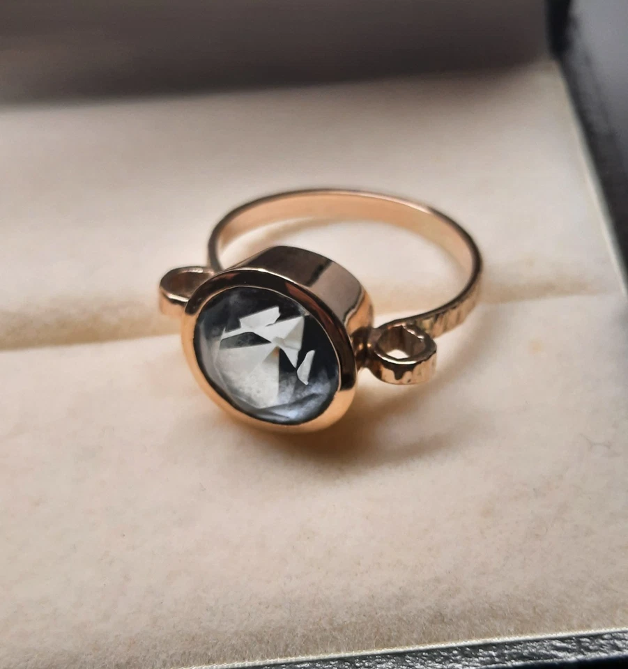 RING GR.52 AUS 333/- Gelb GOLD mit einem blauem Spinell ! HANDARBEIT!!! - Bild 2 von 4