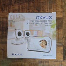 Axvue A242 Video Baby Monitor 4.3" LCD Screen  2 Cameras 2-Way Audio No WiFi  