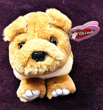 VTG 90'S Puffkins Bosley Bulldog Dog Plush Stuffed Animal Toy Swibco with tags