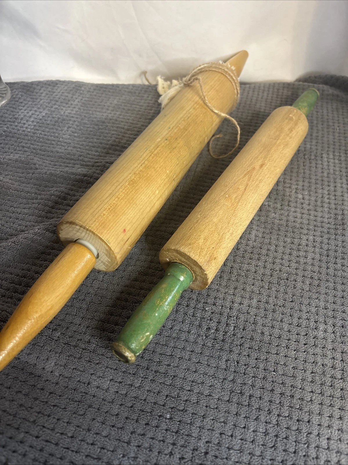 Vintage Wood Rolling Pins Green Painted Handle Natural wood Farmcore Primitive
Opens in a new window