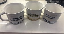 BOSTON BRUINS, Chicago Black Hawks,  Maple Leafs Corningware 20OZ SOUP MUGS