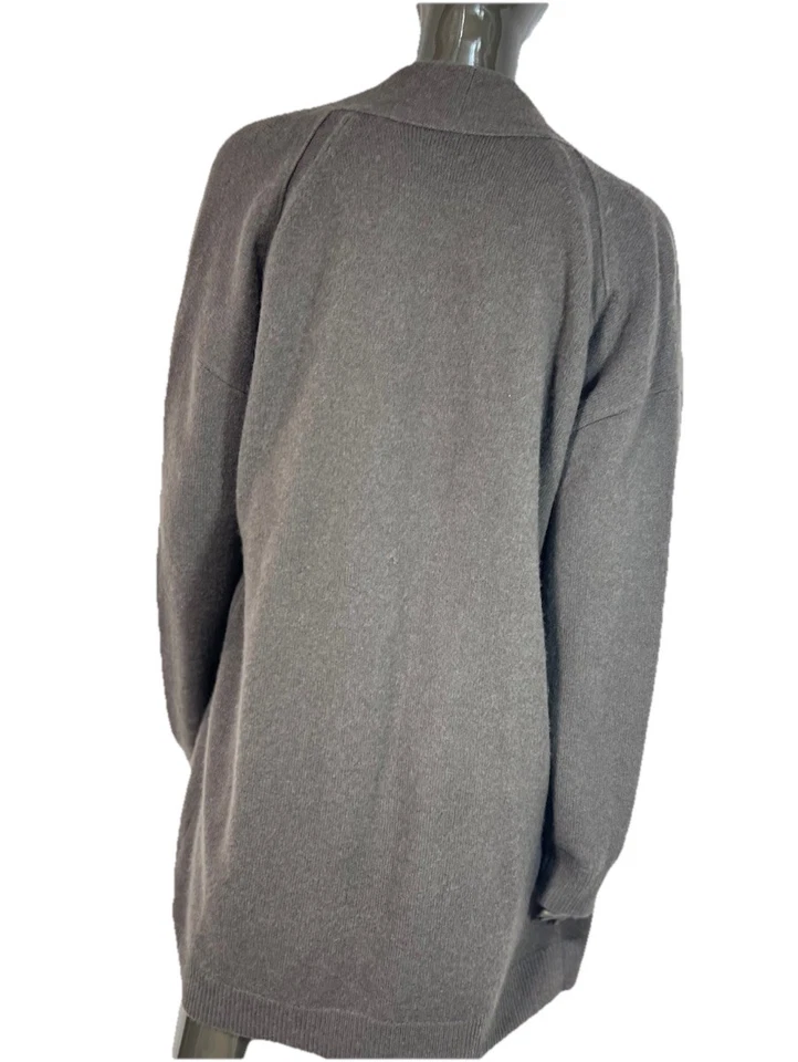 Cárdigan Vince Cashmere Mujer Pequeño Verde Oliva Estilo Abierto Foto 4 de 4