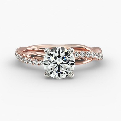 Klassischer Diamantring rund 1,30 kt E F VVS2 IIGI CVD Lab Grown 18 Karat...
