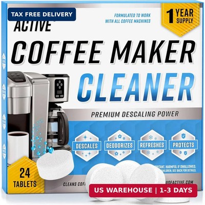 Coffee Machine Cleaner Descaler Tablets - 24 Count, Compatible With Nespresso, K
