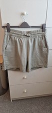 Linen Mix Beige Shorts New No Tags Best Fit Size 10 Perfect for Summer Holidays