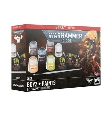 Warhammer 40k Orks Jungen und Farben Set
