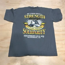 A5072 United Steel Workers Labor Union T Shirt Solidarity USA Made Size XL