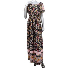 SALE! DIAMOND TEA GOWN Loungewear Maxi Dress Vintage 1970's Psychedelic Floral