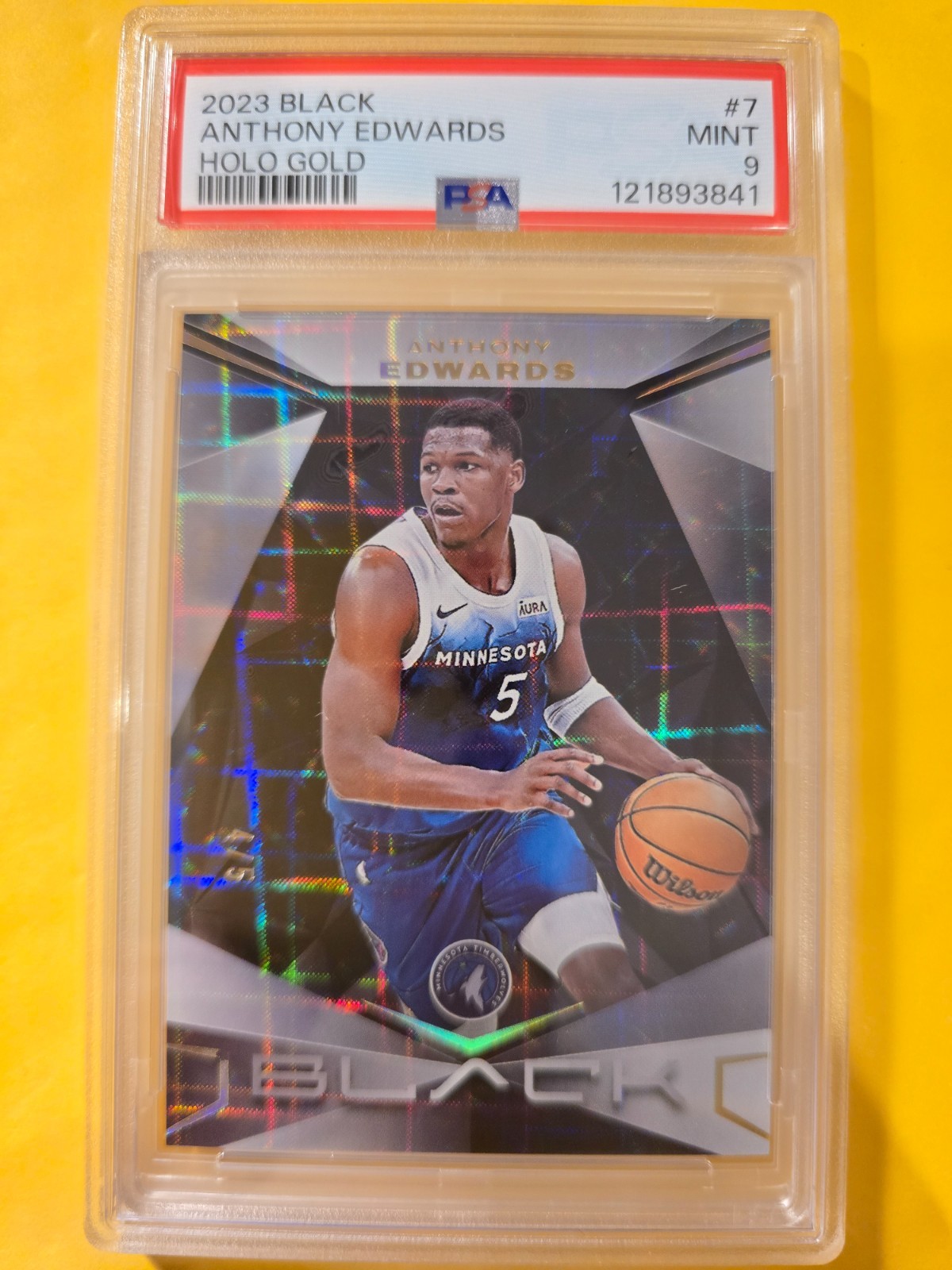 2023 Panini Black - Anthony Edwards #7 Holo Gold /5