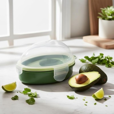 Trasylph Avocado Saver Holder Food Crisper Storage Container Fruit Green 