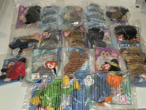 VTG McDonalds TY Teenie Beanie Babies Happy Meal Toys Lot of 17 Sealed!