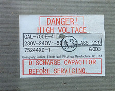Microwave Power Transformer GAL-700E-4 230V - 240V  - Free postage