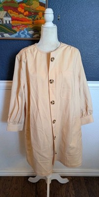Tuckernuck Tan Stone Button Blake Shift Shirt Dress Sz XXL Extra Extra Large