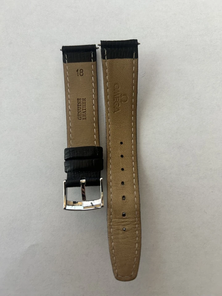 Omega Black genuine leather  18mm with stainless steel buckle - Image 4 of 4