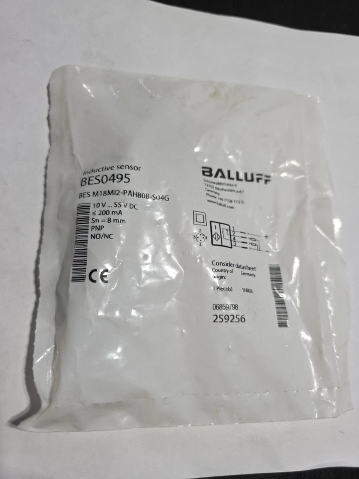 BALLUFF BES M18MI2-PAH80B-S04G / BESM18MI2PAH80BS04G BES0495 10-55 vDC 200Ma NEW - Image 2 of 4