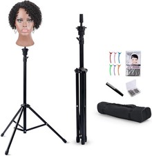 Reinforced Wig Stand Tripod for Mannequin Heads, Adjustable 34.64-51.48 Inch