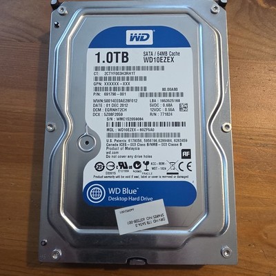 Western Digital WD Blue 1TB SATA 3.5in 7200RPM 64MB Cache Internal HDD WD10EZEX