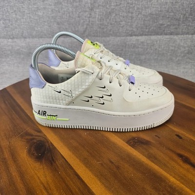 Nike Air Force 1 Sage Low LX Pale Ivory Lavender Volt CU4770-100 Kids Size 6Y