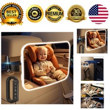 Baby Car Mirror Rear Facing Car Seat Light USB Powered Hook Clip