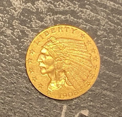 1908 $2.50 Quarter Eagle Indian Head 2.5 Gold Coin