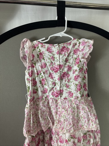 American Girl Child Sz 5 Love Shack Fancy Dress Pink Floral Garden Party Ruffles - Picture 7 of 8