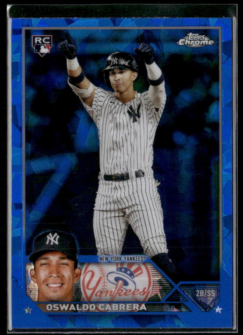 2023 Topps Chrome Sapphire Rookie RC Oswaldo Cabrera #487 New York Yankees