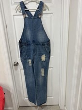 Fashion Nova Denim Overalls 1X Plus Distresse...