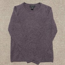 Tahari Pure Luxe 100 Cashmere Sweater Women  s M Crewneck Purple Pullover Knit