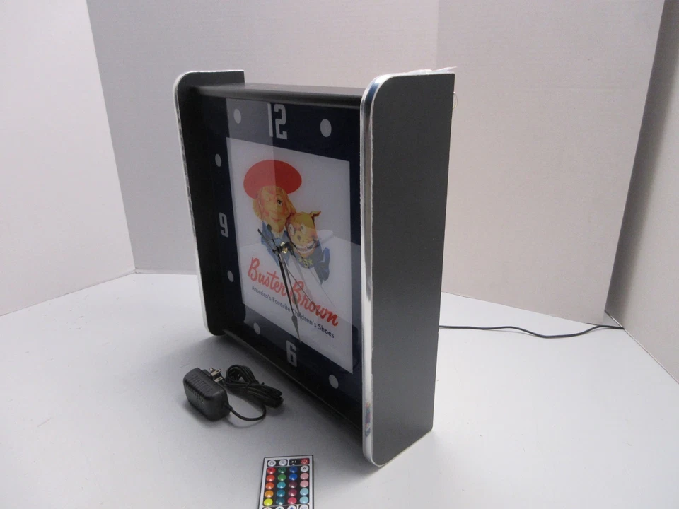 Buster Brown Shoes LED light up wall clock Brand New - Image 4 of 4