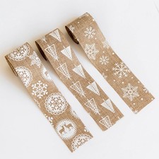 3 Pcs Wrapping Ribbon Party Decoration Craft Chirstmas Fabric Burlap