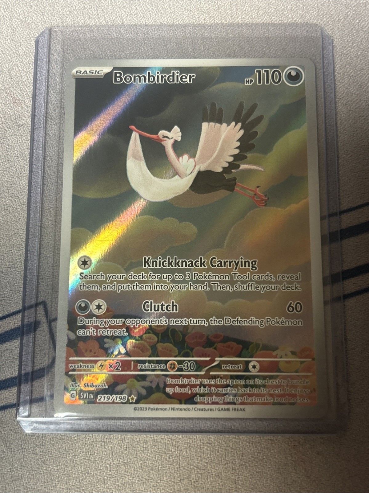 Bombirdier 219/198 Scarlet & Violet Base Illustration Rare Pokemon NM