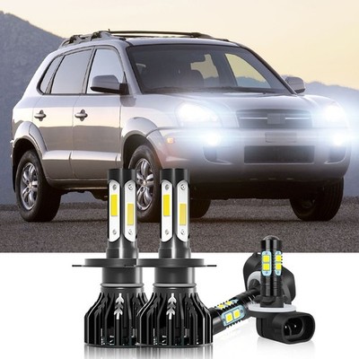 For Hyundai Tucson 2005-2009 Combo LED Headlight High&Low +Fog Light Bulbs 6000K