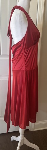Frederick's Of Hollywood Red Holiday Halter Satin Retro 40s Glamour Size Large - Picture 3 of 6