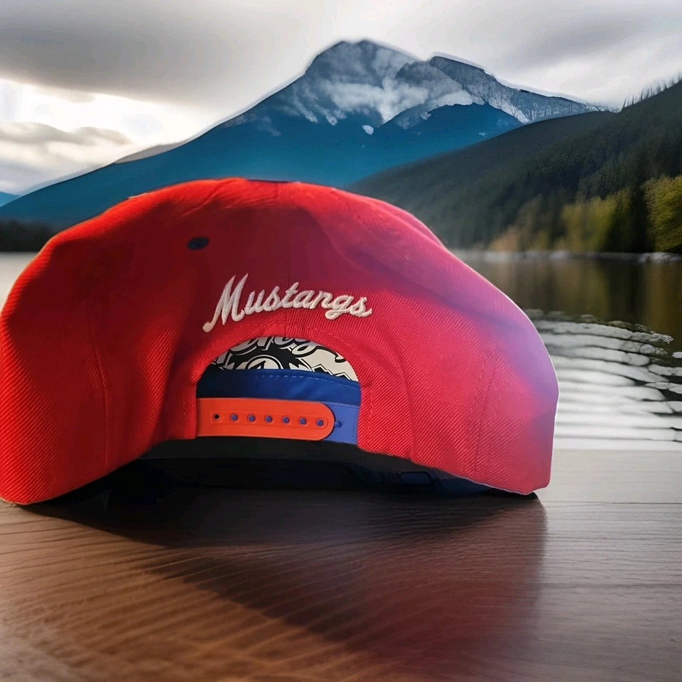 Mens NEW ERA Red Southern Methodist Mustangs NCAA AC 9Fifty New 100% Wool - Image 2 of 3