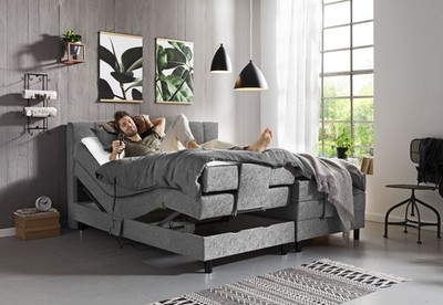 Boxspringbett HARPER FERROL LF 160x200 cm grau Box-Spring-Bett