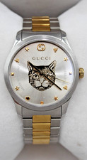 Gucci G-Timeless Quartz Gold Cat Dial Stainless Steel Unisex Watch YA1264074