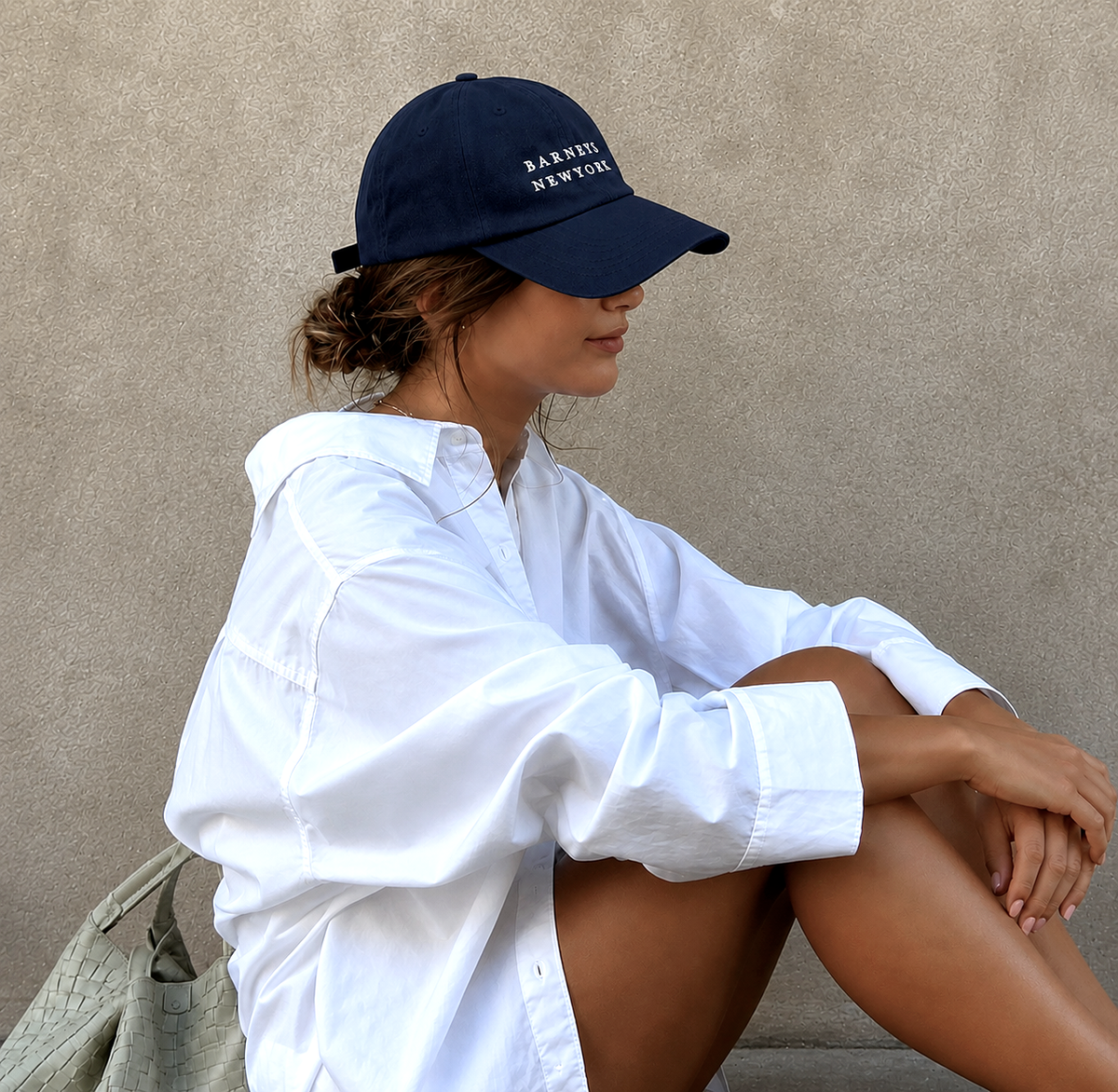 Barneys New York Hat Embroidered Baseball Cap New Yorker Hat Navy