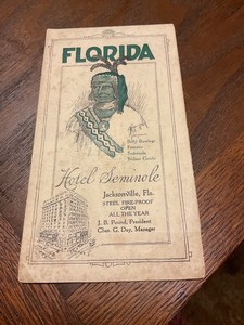 Hotel Seminole brochure. Jacksonville FL. 
