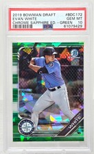 2019 Bowman Chrome EVAN WHITE Green Sapphire Refractor RC /50 PSA 10 Gem Mint