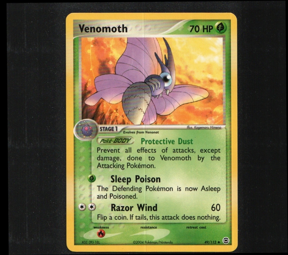 Venomoth Normal Uncommon FireRed & LeafGreen 49/112 NM Kagemaru 3.49Himeno