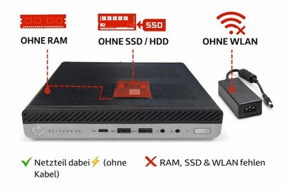   HP EliteDesk 705 G5 Mini PC | Ryzen 5 PRO 3400GE | OHNE RAM / SSD    #T103