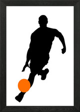 Silhouettes of basketball Framed Wall Art Poster Canvas Print Picture